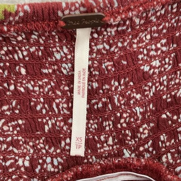 Free People Summer Picnic Printed Mini Dress Raisin Combo Brown Floral Brown - Picture 10 of 11